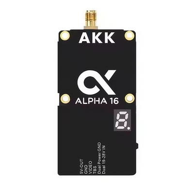 AKK Alpha 16 VTX 4.9G 5.8G 25mW/1W/3W/5W/8W/16W 96CH Trasmettitore video Audio intelligente supportato