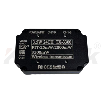 3.3GHz 3.5W Ultra leggero 24 canali FPV trasmettitore video analogo 24.5g dedicato alle corse di droni.
